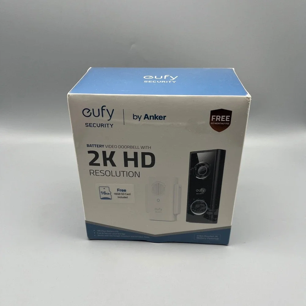 Eufy Security Smart Wifi Battery Video Doorbell 2K HD Resolution New Sealed